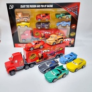 Mainan Anak Cars 3 Lightning McQueen and Mack Truck Set 7 Pcs