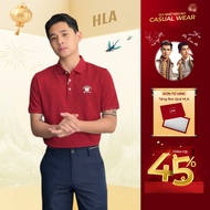 HLA Men's Red Polo Shirt - Stretch Shirt - Stretch Cotton, High Fashion Form
