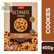 [CLEARANCE Expiry Date: 12/07/2026] Coles Ultimate Cookies 40% Chocolate Chip 400g | Oz Mart | Austr