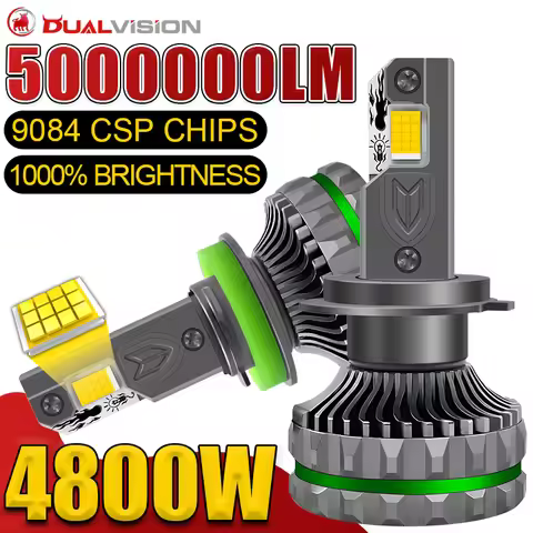 4800W 5000000LM Canbus H4 H7 H1 LED H8 H9 H11 9005 9006 9012 HB3 HB4 Car LED Headlight Auto Fog Lamp