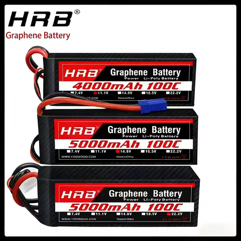 HRB Lipo Battery 100C XT90 2S 3S 4S 5S 6S 1300mAh 1500mAh 2200mAh 3300mAh 4000mAh 5000mAh 6000mAh 70