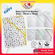 FIFFY Baby Soft Cotton Hooded Blanket Muslin Swaddle Baby Hoodie Baby Wrap Kain Selimut Bedung Bayi 