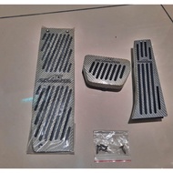 Silver Carbon Pedals + Footrest Ac Schnitzer For BMW E46 E90 E92 E87 AT Automatic LHD M Tech 3 Piece