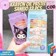 SANRIO OIL PASTEL CRAYON 12 COLORS 1 SET 12 COLORS SANRIO OIL PASTEL CRAYON CINAMOROLL KUROMI CRAYON