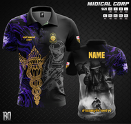 THAILAND ROYAL ARMY เสื้อคอโปโล 3 มิติ สีดำกองทัพไทย พร้อมปรับแต่งชื่อฟรี-FREE CUSTOM YOUR NAME