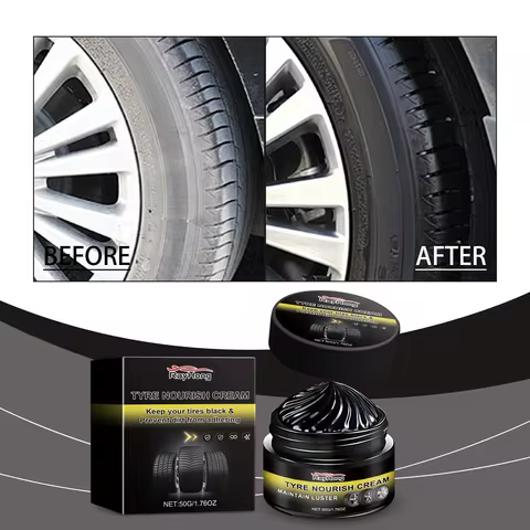 Tire Coating Wax Car Tire Shine Long Lasting Auto Rubber Restoration Shiny Paste Durable Blackening 