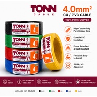 Tonn Cable 4mm TONN CABLE 4mm PVC Insulated Cable (100m + -) Yellow, Blue, Red, Black, Green