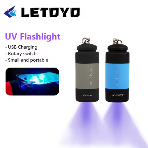 LETOYO UV USB Flashlights Led Mini Light Portable Rechargeable Waterproof Flashlight for squid jig m
