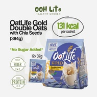 [No Sugar Added] Oatlife Gold Double Oats with Chia Seeds (12x32g) - Low Calorie, Low Sugar, Healthy
