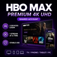 HBO Max Malaysia Premium Account | 4K UHD | Shared Account | 2 Devices | 1 Stream | 1/2/4/12 Months