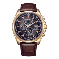 (AUTHORIZED SELLER) Citizen Eco-Drive Brown leather Strap Men Watch AT9123-13E
