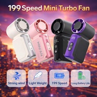 Handheld Mini Cooling Fan, 199-Speed Adjustable, USB Rechargeable Pocket Fan