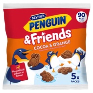 Mcvitie's penguin & friends cocoa & orange biscuits 5x20g