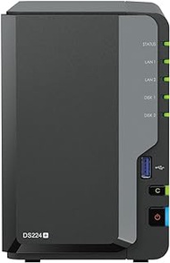 Synology DS224+ 2-Bay Diskstation NAS (Intel Celeron J4125 4-Core 2.0 GHz 2GB DDR4 RAM 2xRJ-45 1GbE LAN-Port) 12TB Bundle with 2X 6TB Seagate IronWolf