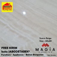 GRANIT LANTAI 60x60 CREAM - GRANIT CREAM MOTIF - GRANIT SUAVE - MAGIA