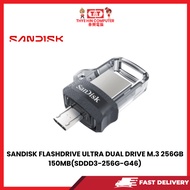 SANDISK FLASHDRIVE ULTRA DUAL DRIVE M.3 256GB 150MB(SDDD3-256G-G46)