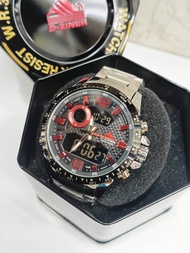 นาฬิกาแบรนด์ DZINER งานแท้ 100% พร้อมกล่องแบรนด์ นาฬิกาผู้ชาย รุ่น 2 ระบบ สินค้ากันน้ำ