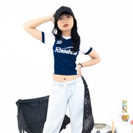 Crop Top Tee Y2K NAVY GLOW | 777 Studio Crop Top - Crop Tee