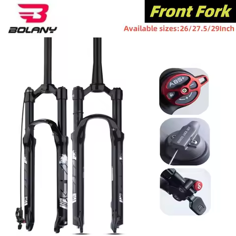 Fork Magnesium Alloy Air Pressure Suspension Bolany MTB 26/27.5/ 29 Inch Shoulder/Wire Control Strai