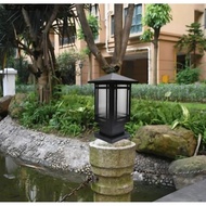 Minimalist outdoor glass pillar fence lamp - fence lamp