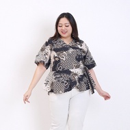 blouse batik wanita jumbo big size 628 xxl xxxl baju hamil kerja pesta - black