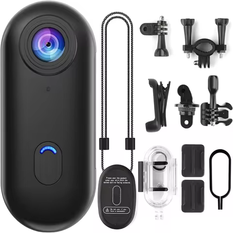 4K Mini WiFi Action Camera Thumb POV Camera Portable Body Cam Wearable Sports Camera with Waterproof
