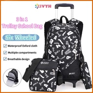 IvyH Backpack Trolley School Bag Primary School Bag with Wheels Beg Sekolah Roda