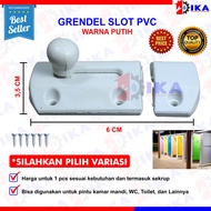 TERMURAH Grendel Plastik Tebal Selot Pintu Selot Jendela Kunci Pintu + skrup komplit tinggal pasang putih kuat 2inch / 5 cm kamar mandi lemari pintu pvc plastik