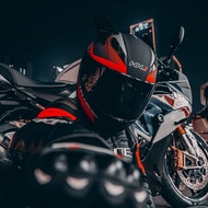 HNJ Motorcycle Helmet Motor Open Face Fip Double Visor Full Face LED Topi Keledar