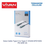 Kabel Data Vivan Type C to Type C KPD100S PD 60W 3A pengecas Resmi