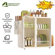 Comfort Haven Furniture Co.Rak Pinggan Mangkuk Countertop Kitchen Storage Rack Seasoning Cabinet 碗碟柜