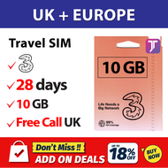 J Travel 【 UK SIM  Card 】Europe Travel Prepaid Sim Card United Kingdom 欧洲上网卡英国旅游卡 UK Simkad