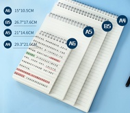 Book1 สมุดโน๊ต จดบันทึก ปกPPขาวใส ขนาด A7,A6,A5,B5 มีเส้น ห่วงบน สมุดสันห่วง,สมุดจดบันทึก