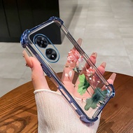 【Lotus flower】Casing OPPO A17 A18 A38 4G A97 phone case Silicone Four corner protection transparent 