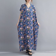 Oladivi L-9XL Plus Size Women's Maxi Long Boho Dress Summer Bohomian Beach Wear Oversized Casual Dre