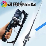 JARRED Fishing Rod, 131cm Telescopic Fish Pole Reel Combo, Mini Spinning Rod with Fishing Line Folda