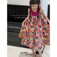 3-14Y Quần áo trẻ em phong cách Hàn Quốc Váy bé gái mùa hè mới 2024 Váy hoa trẻ em trung và lớn