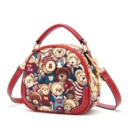 Taobao Collection กระเป๋าสะพายผู้หญิงกระเป๋าสะพายข้างผญลายตุ๊กตาหมีใบเล็กสไตล์เกาหลี