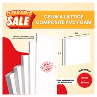 CELUKA LATTICE COMPOSITE WHITE CLC (PVC FOAM WHITE BOARD) 2FT X 2FT