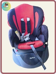 Car seat Aprica รุ่น Fladea Deaturn หมุนรอบ ปรับเอน/เอนราบ สีดำแดง มือสอง(A282)