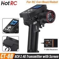 NEW HotRC CT-8B 8CH Radio Transmitter 300M 2.4GHz Digital Transmitter with F-08A Receiver Remote Con