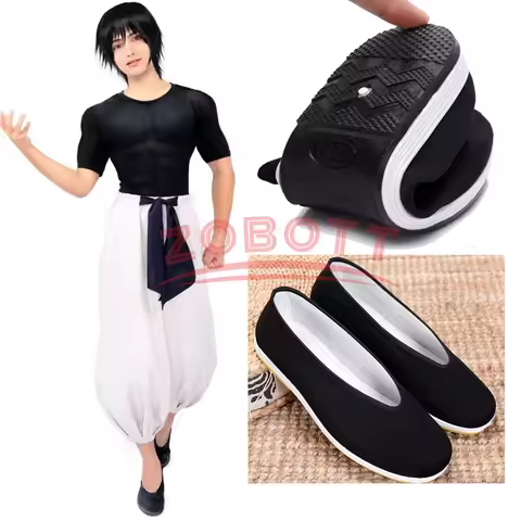 Fushiguro Toji Cosplay Shoes Black Casual Flat Shoes For Women Men Halloween Party Roleplay Canvas S