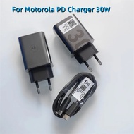 30W PD Fast Charger EU Wall Power Adapter Type C Quick Charge Cable For Motorola Moto Razr 40 Edge S