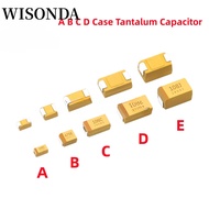 10pcs A B C D Case Tantalum Capacitor 6V 10V 16V 25V 35V 50V 0.1UF 1UF 2.2UF 4.7UF 10UF 22UF 33UF 47