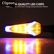 C5GOON Pair Motorcycle LED Turn Signal White Red Blue Yellow Dual-Color Flowing Light Electric Scoot