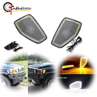 Gtinthebox Smoked/Clear Lens White/Amber Switchback LED Car Front Side Marker Lights For Hummer H3 H