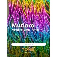 71 - Rainbow Glass Pearl Chain Size 4mm and 6mm 1-ring/ 3-ring/ 5-ring/