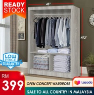 KLANG VALLEY ONLY [FREE INSTALLATION] Wardrobe - Sliding Door 4 Feet Wardrobe Open Concept / Wardrobe with mirror Large hanging space / Anti-Jump / Glass door / Almari baju / Pintu Kaca / Almari Baju Kayu / Berlaci / Almari Pakaian