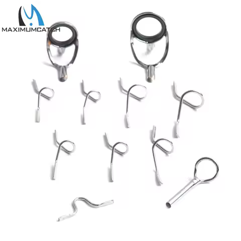 Maximumcatch Fly Rod Guide Set for 9FT 4WT to 10WT Fishing Rod Building Titanium or Hard Chrome 11Pc