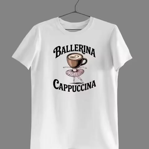Cappuccina Ballerina Italian Brainrot Cotton T shirt Top